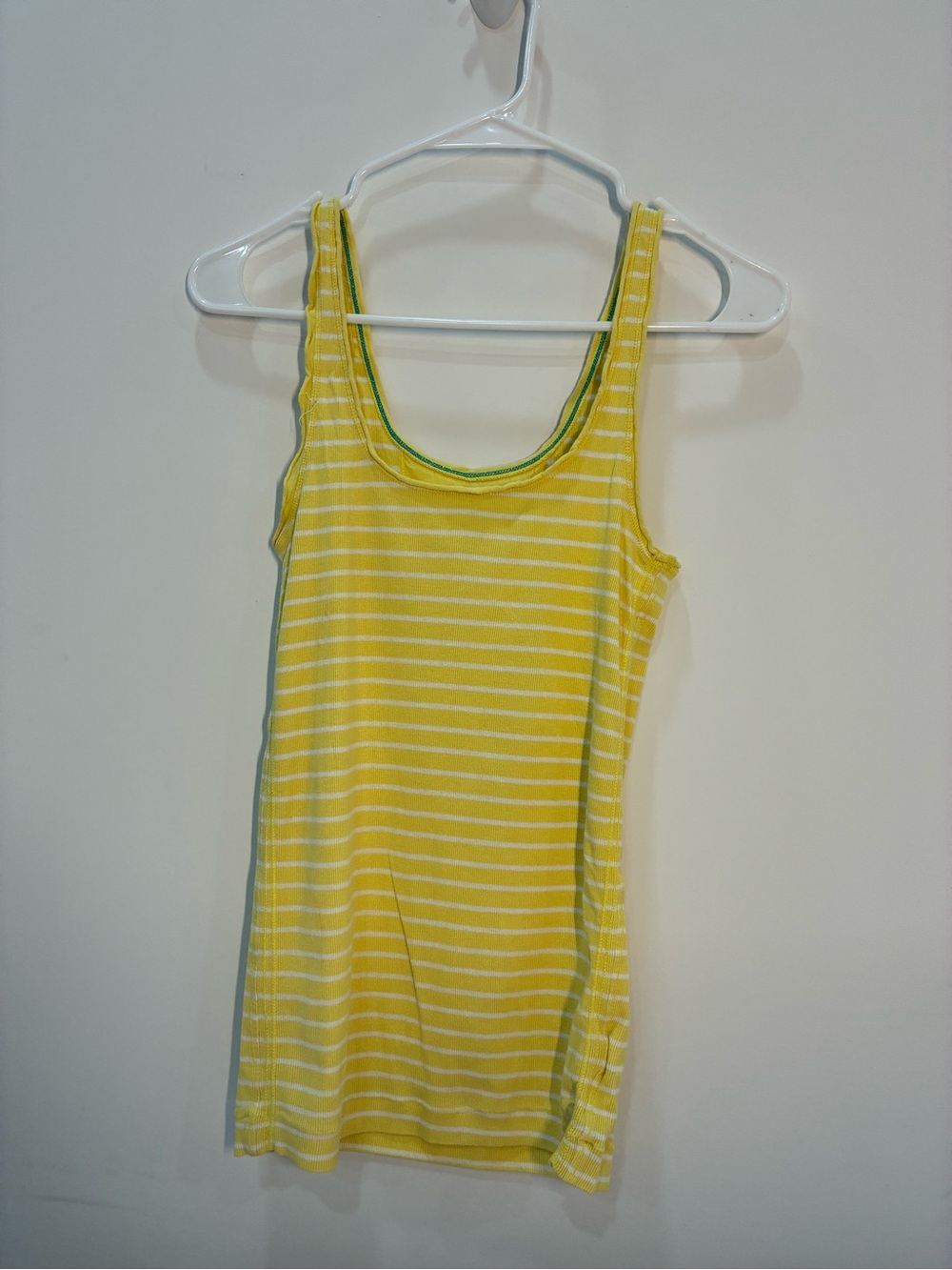 American Eagle Outfitters Yellow and Teal Striped Tank Top